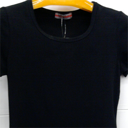 黑色瘦身女式T恤 莫代尔棉T恤 圆领T恤